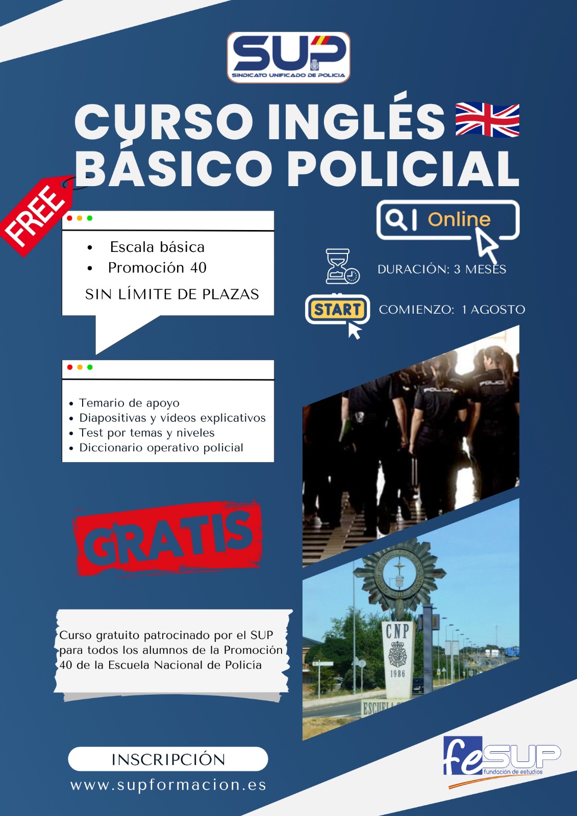 CURSO DE INGLÉS BÁSICO POLICIAL ONLINE – Formación SUP